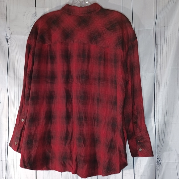 J.Jill Red And Black Plaid Long Sleeve Button Down Shirt - Picture 7 of 12